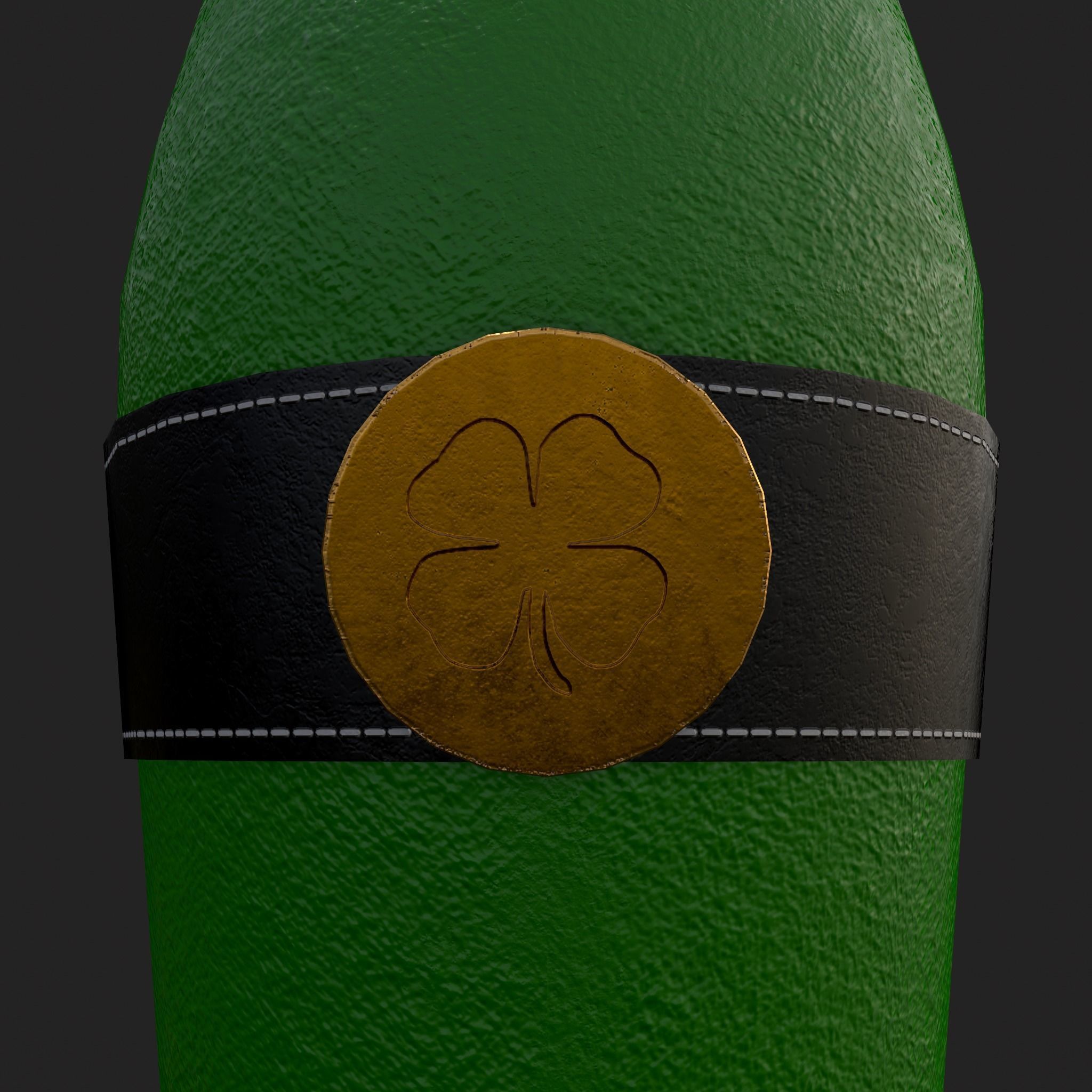 St Patricks Day Bottle Low-poly 3D model_7