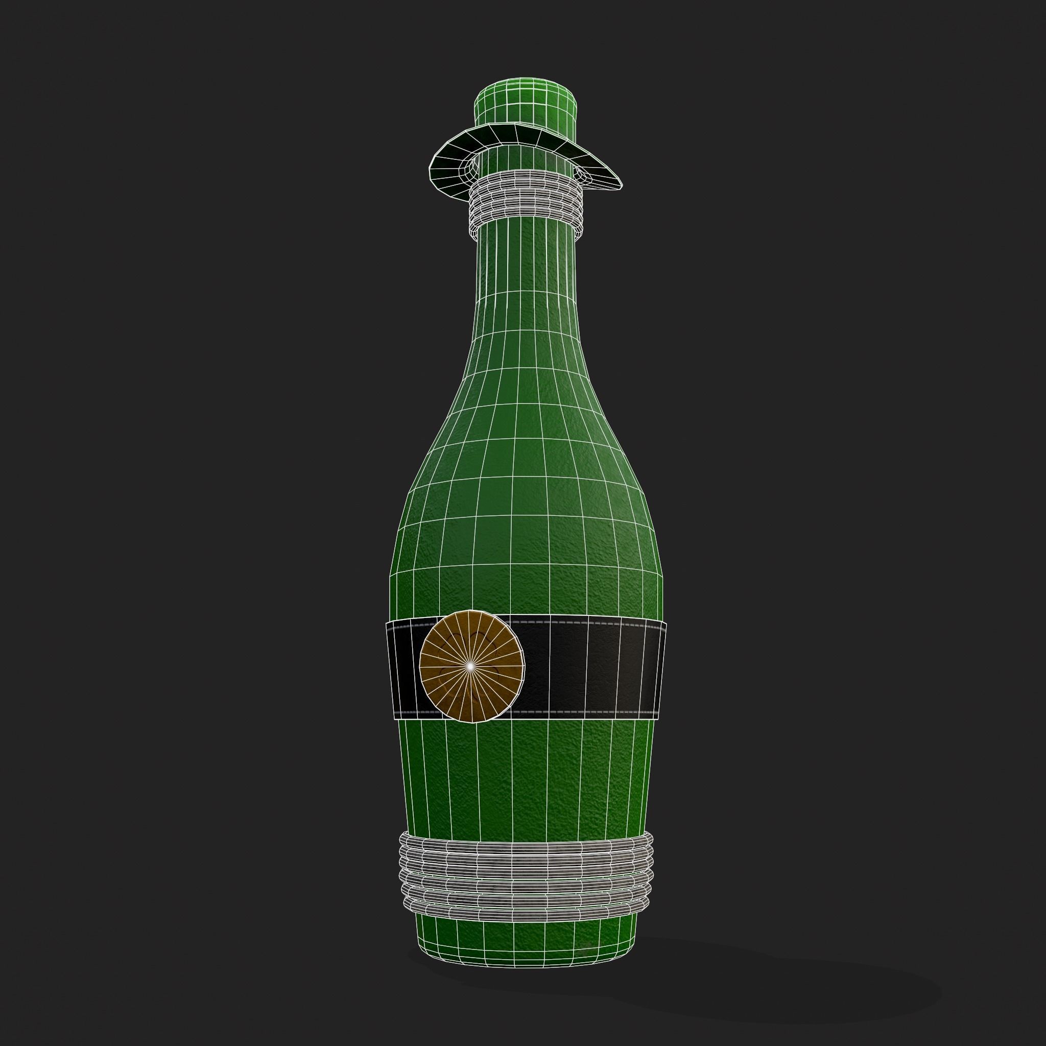 St Patricks Day Bottle Low-poly 3D model_22