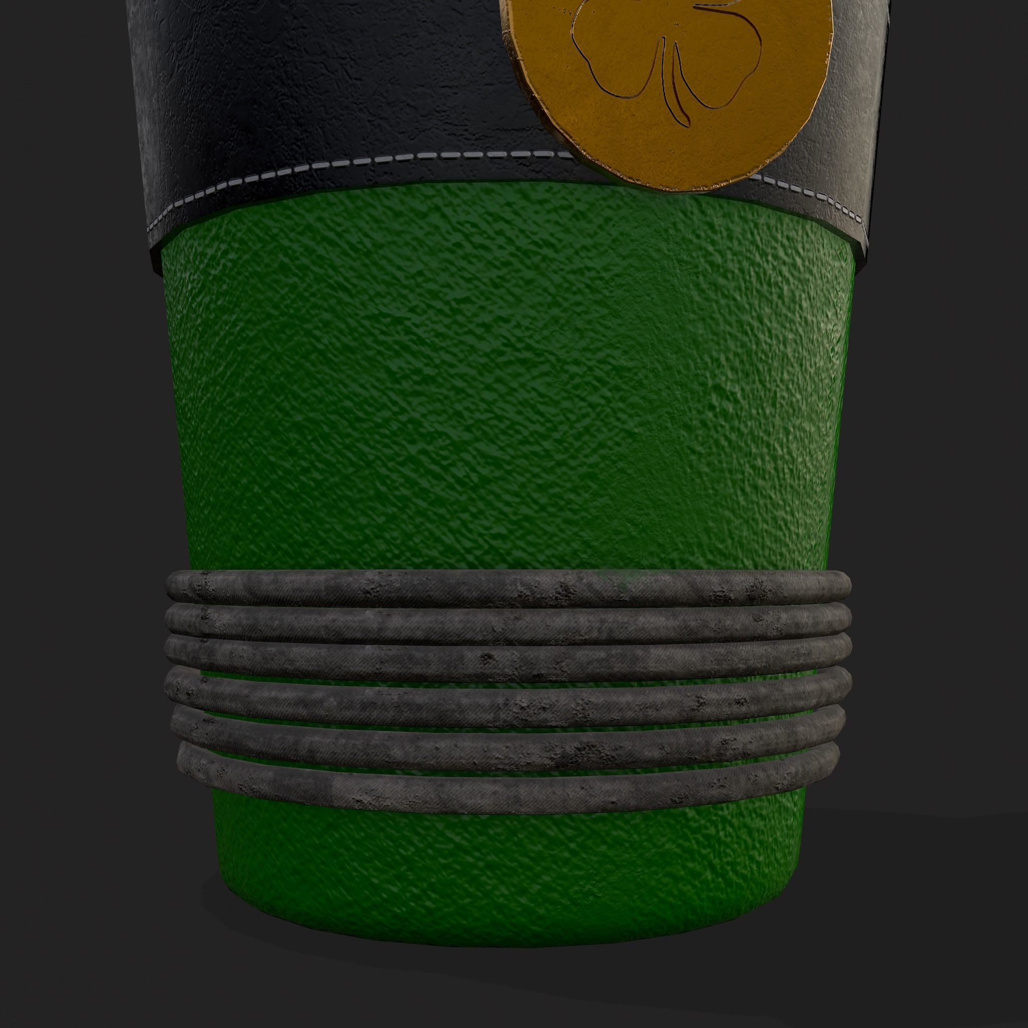 St Patricks Day Bottle Low-poly 3D model_17