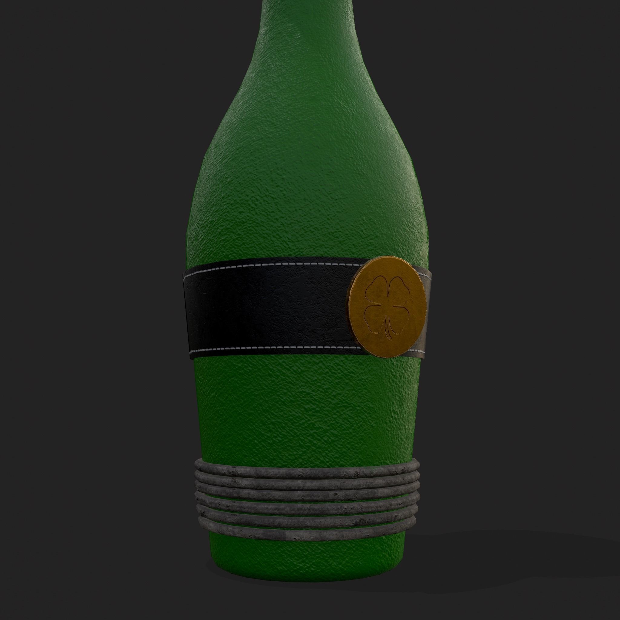 St Patricks Day Bottle Low-poly 3D model_11
