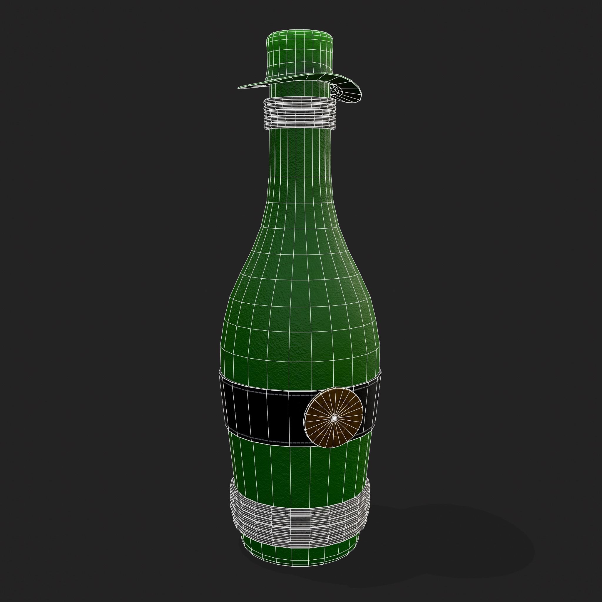 St Patricks Day Bottle Low-poly 3D model_2