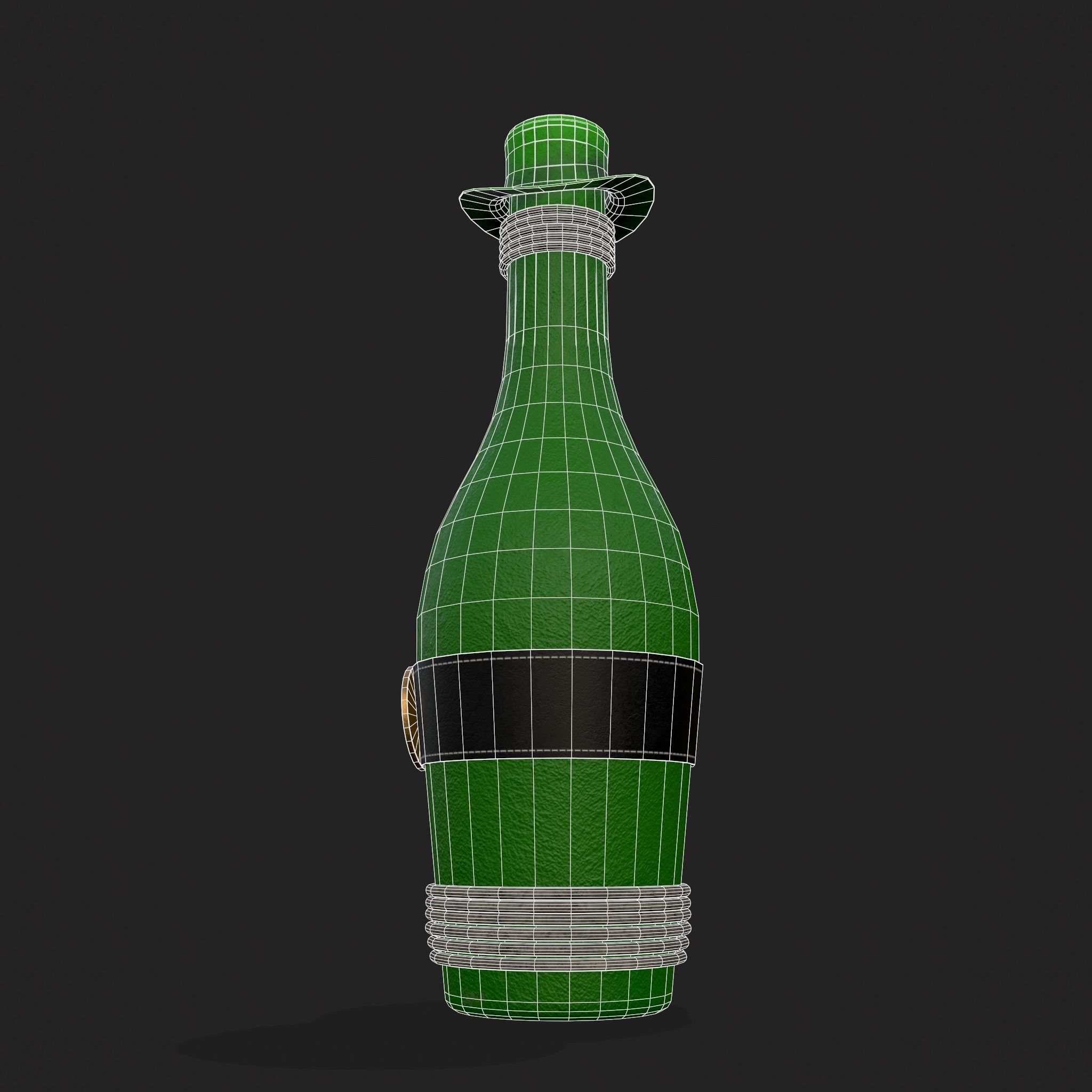 St Patricks Day Bottle Low-poly 3D model_4