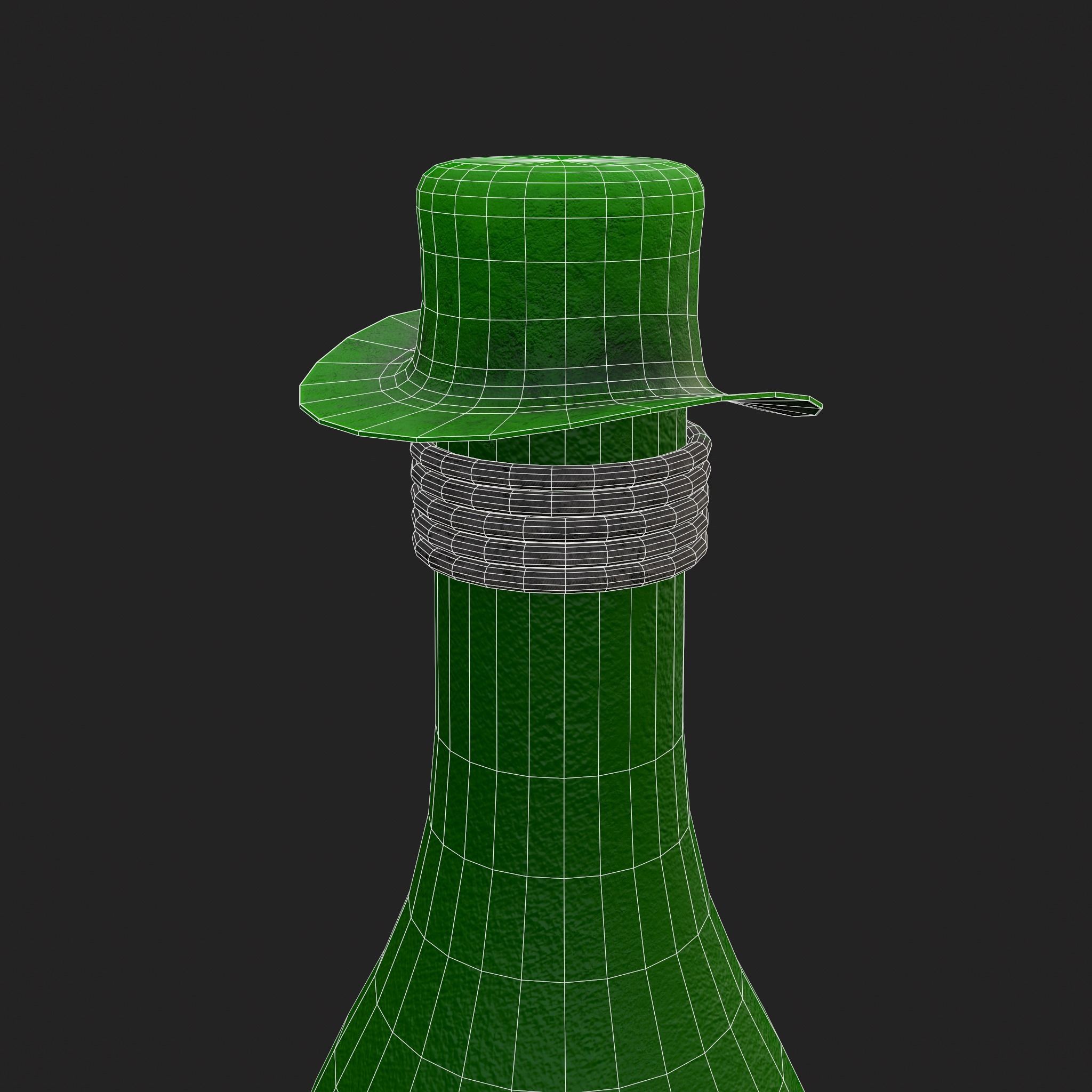 St Patricks Day Bottle Low-poly 3D model_6