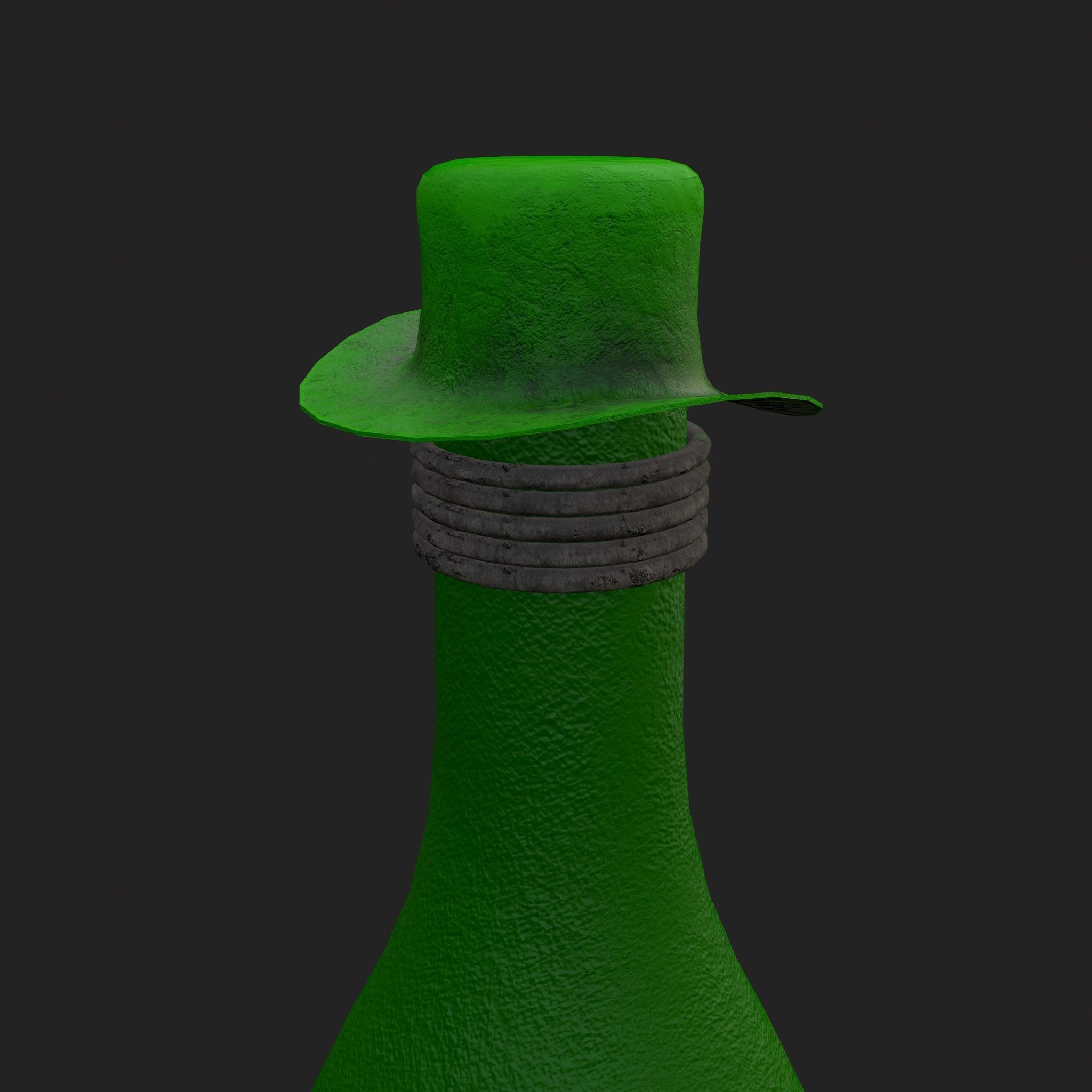 St Patricks Day Bottle Low-poly 3D model_5