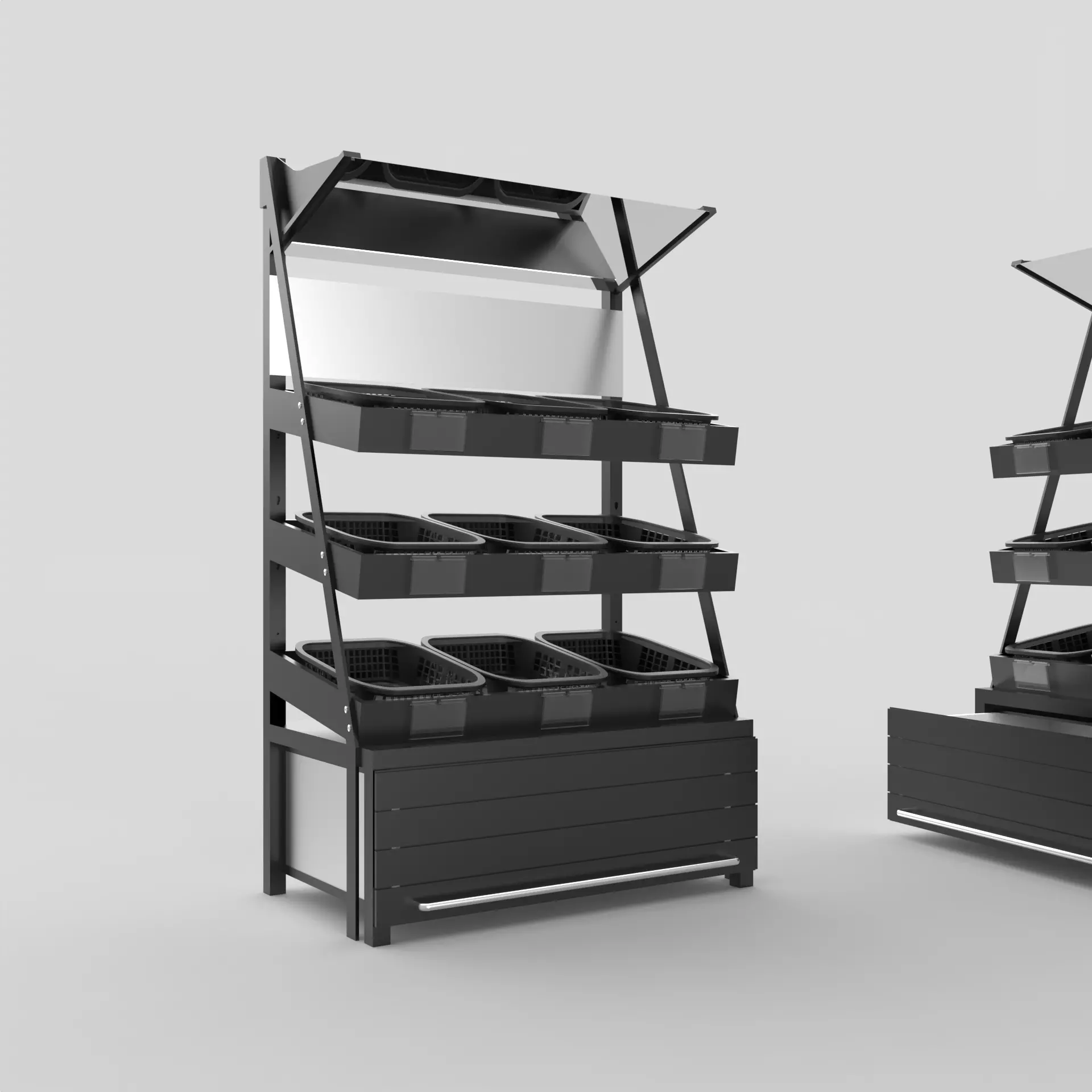 Black fruit shelf 3D model_0