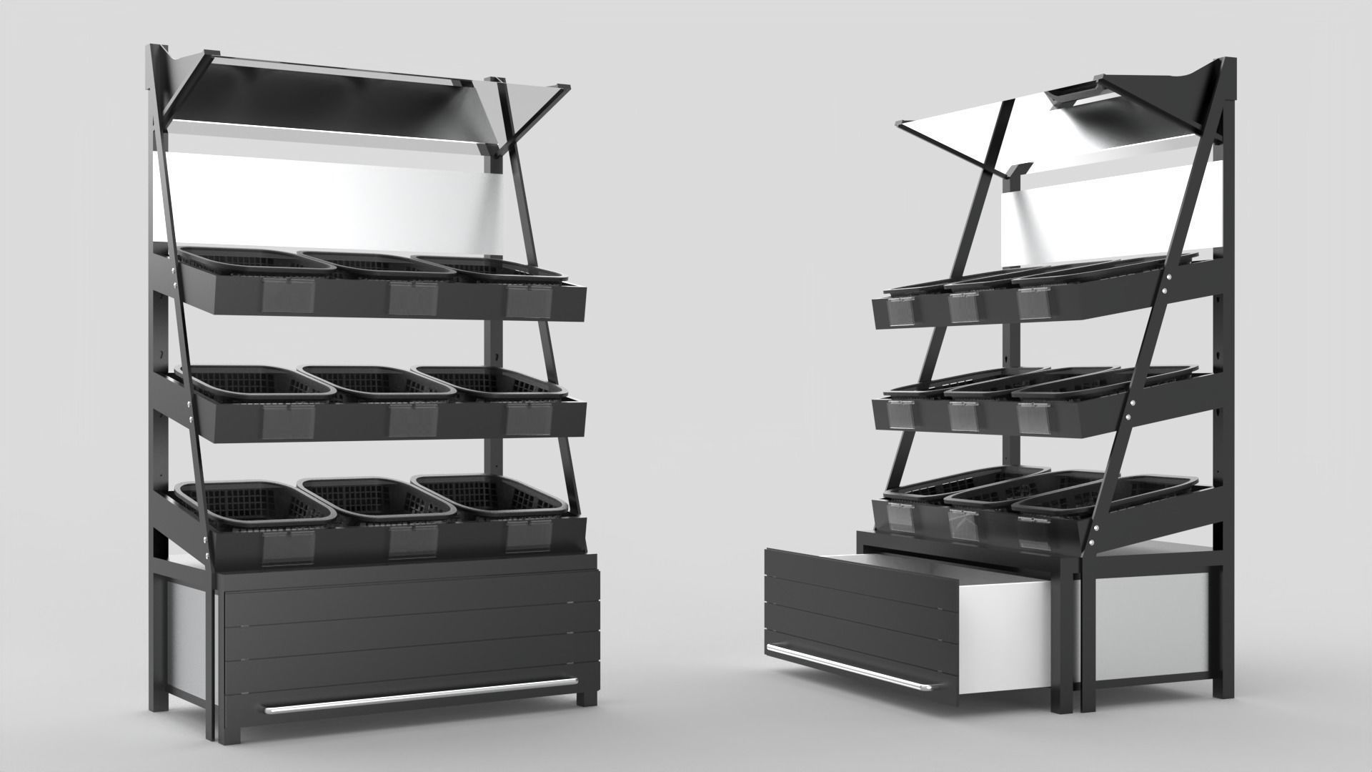 Black fruit shelf 3D model_1