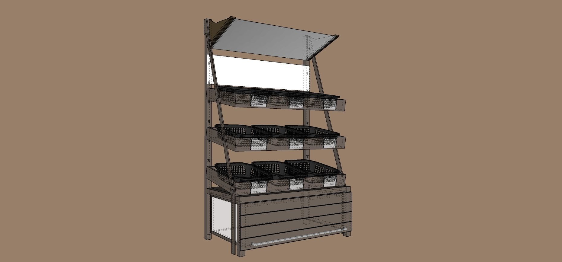 Black fruit shelf 3D model_2