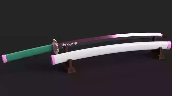 Demon Slayer Kimetsu no Yaiba Mitsuri Kanroji Katana Whip 3D print model Demon Slayer Kimetsu no Yaiba Mitsuri Kanroji Katana Whip 3D print model