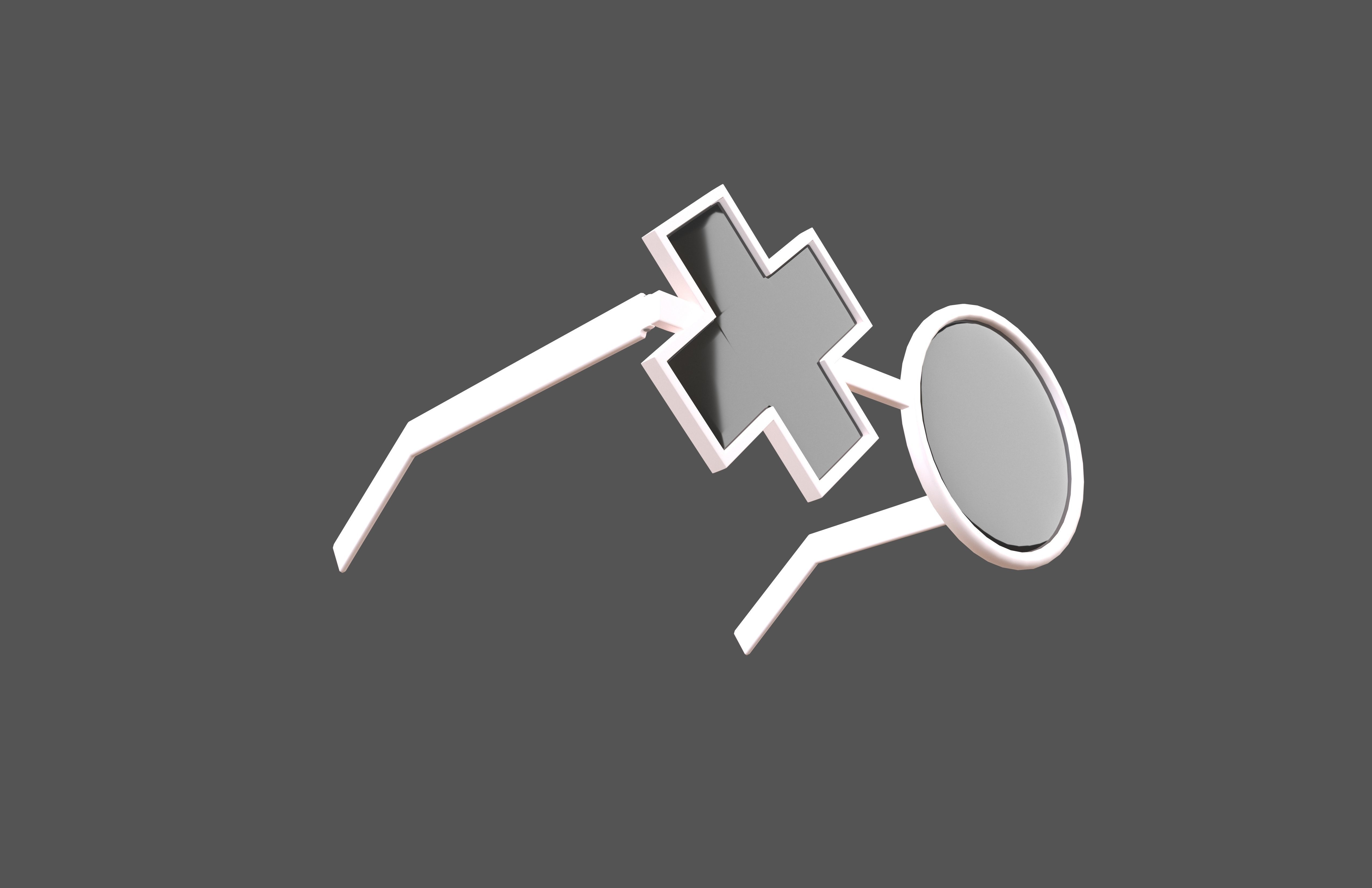 Cross And Circle Glasses v1 001 Low-poly 3D model_4