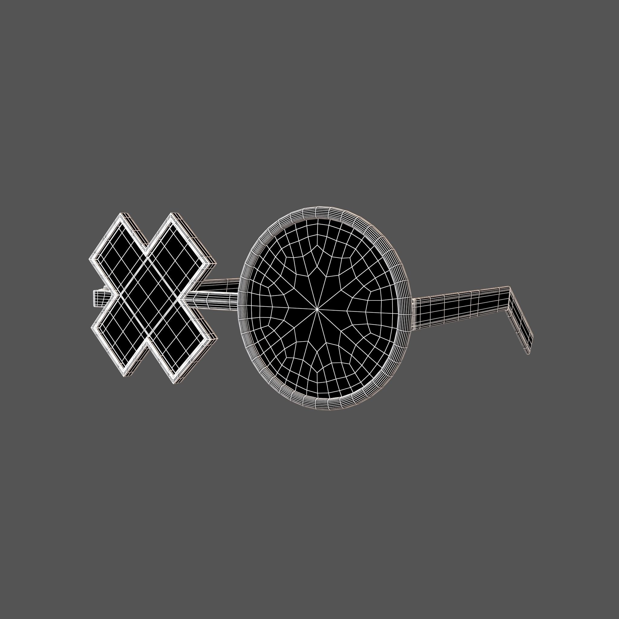 Cross And Circle Glasses v1 001 Low-poly 3D model_5