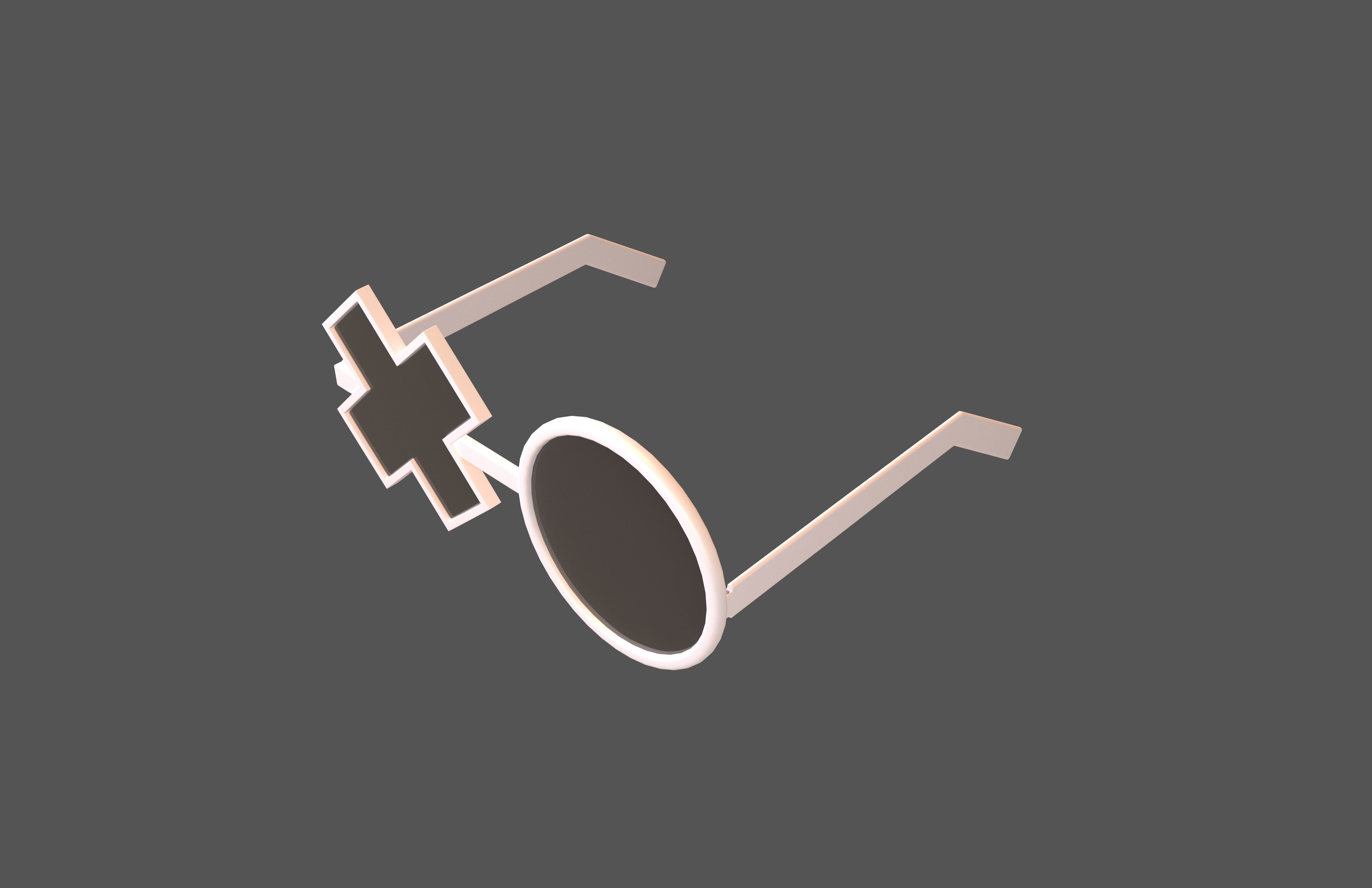 Cross And Circle Glasses v1 001 Low-poly 3D model_3