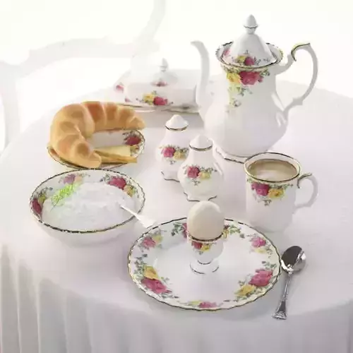 White Victorian Tea Set