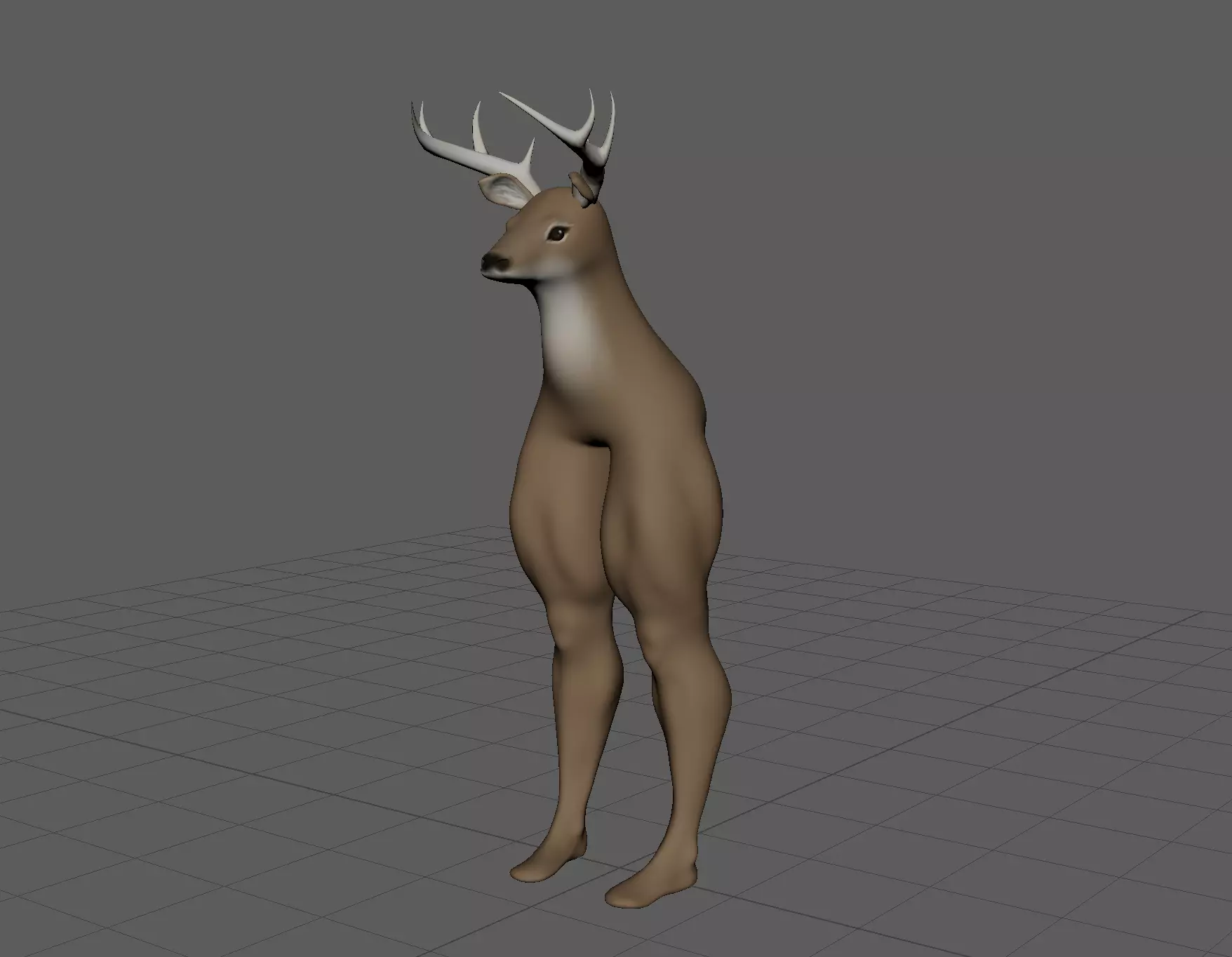 Thicc Deer Man 3D model_0