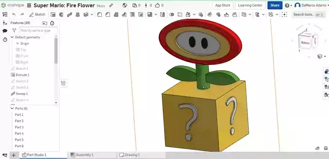 Super Mari0 Fire Flower Free 3D print model