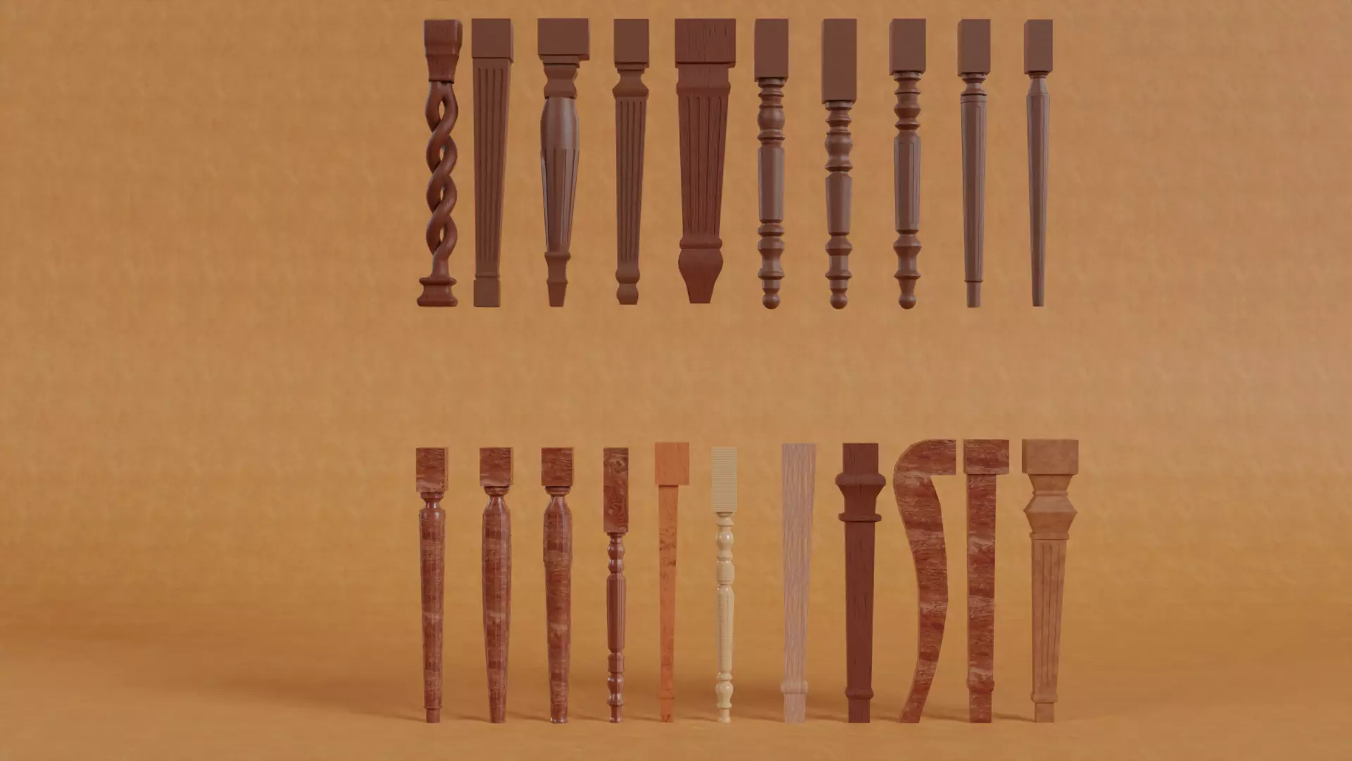 chair leg styles 3D model