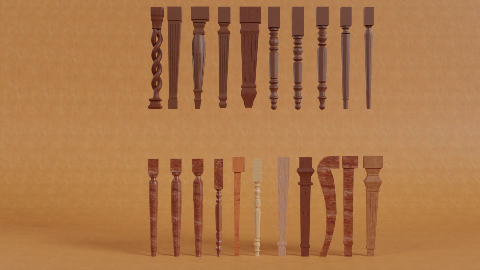 chair leg styles 3D model CGTrader