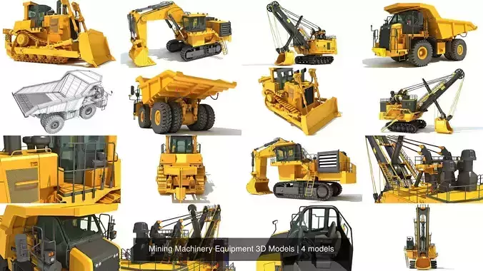 Mining Machinery Equipment 3D Models