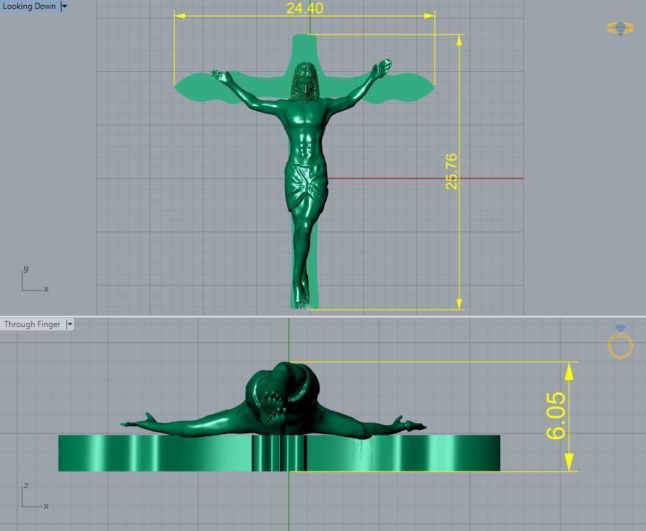 Cross Pendant P 035 3D print model_3