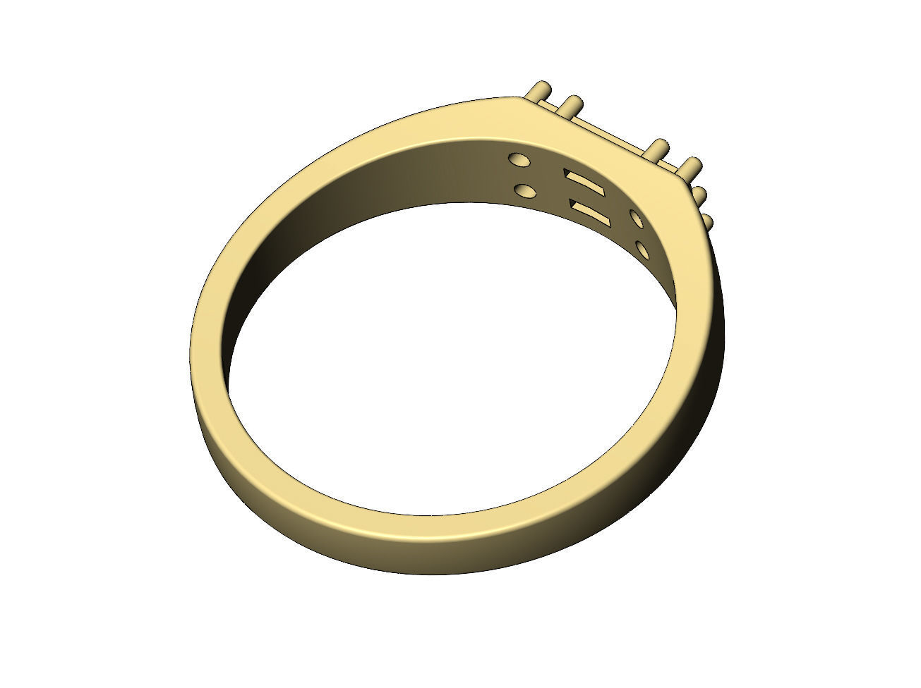 Diamond cluster rectangular ring Us sizes 5to9 3D model 3D printable ...