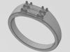 Diamond cluster rectangular ring Us sizes 5to9 3D model 3D printable ...