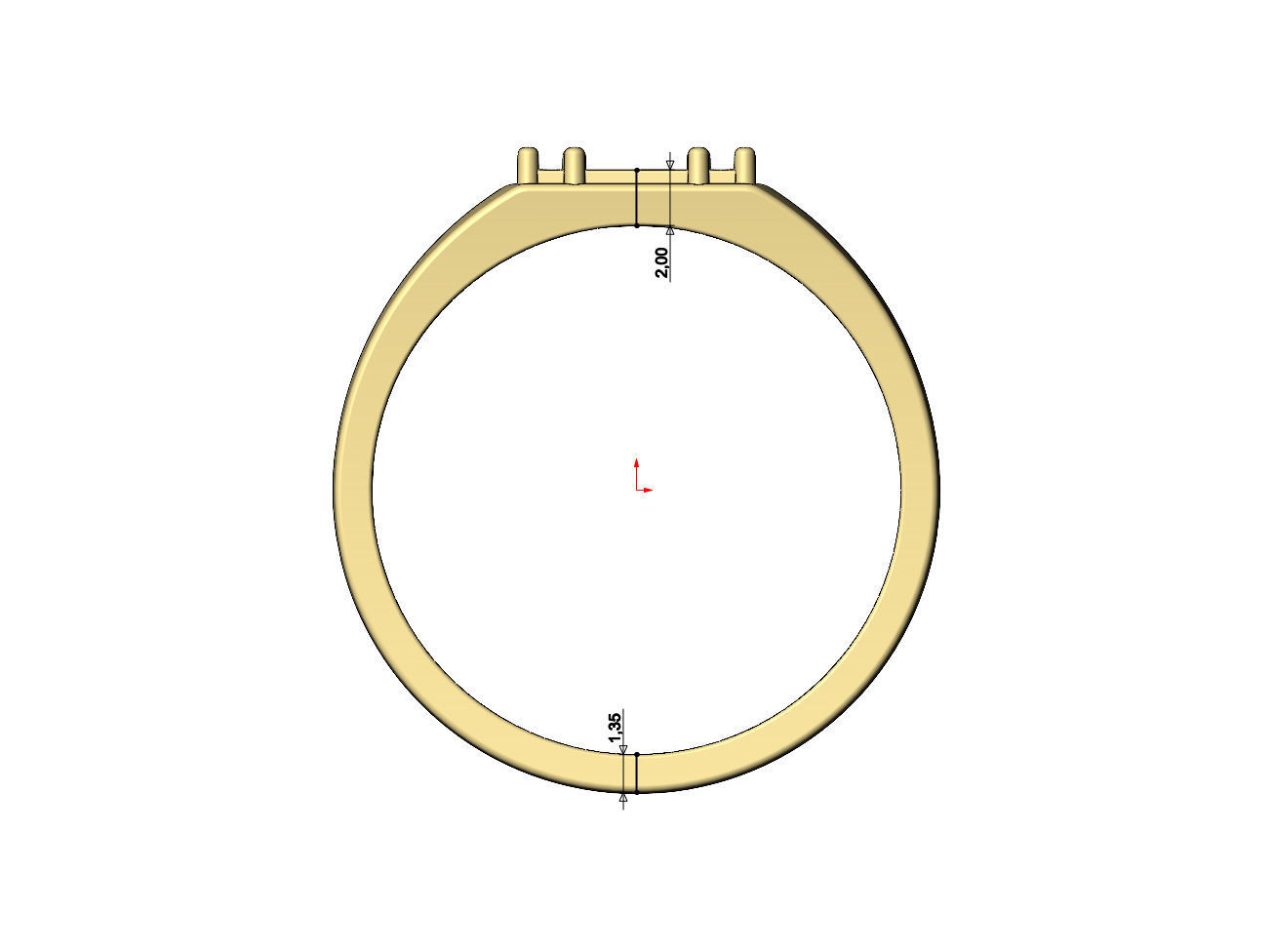 Diamond cluster rectangular ring Us sizes 5to9 3D model 3D printable ...