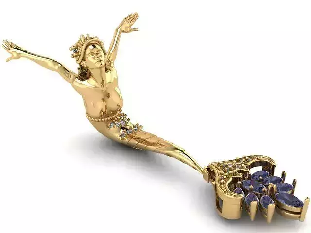 mermaid magerit pendant 3D print model mermaid magerit pendant 3D print model