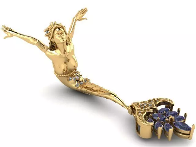 mermaid magerit pendant 3D print model_0