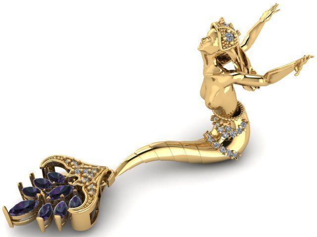 mermaid magerit pendant 3D print model_28