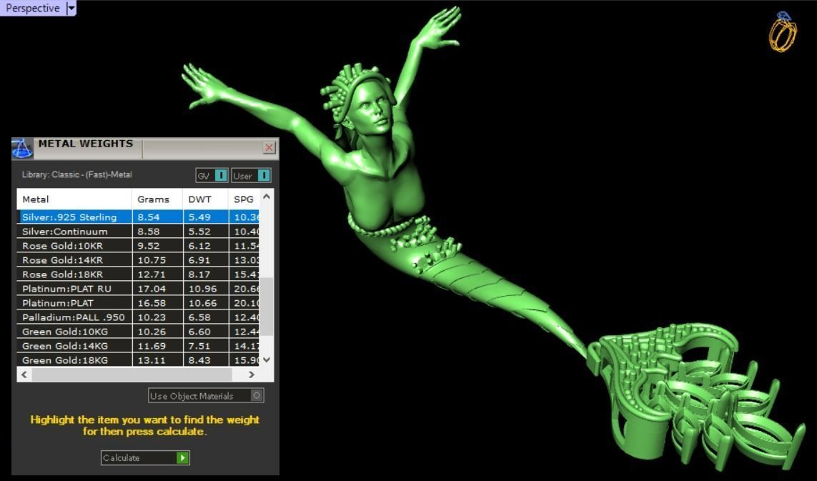 mermaid magerit pendant 3D print model_8