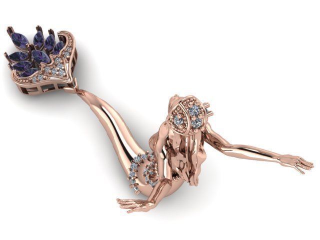 mermaid magerit pendant 3D print model_10