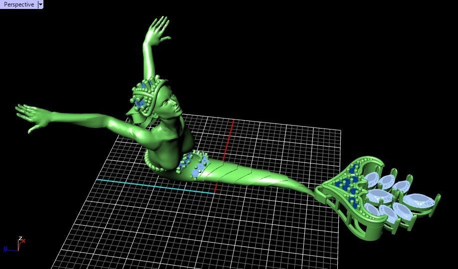 mermaid magerit pendant 3D print model_17