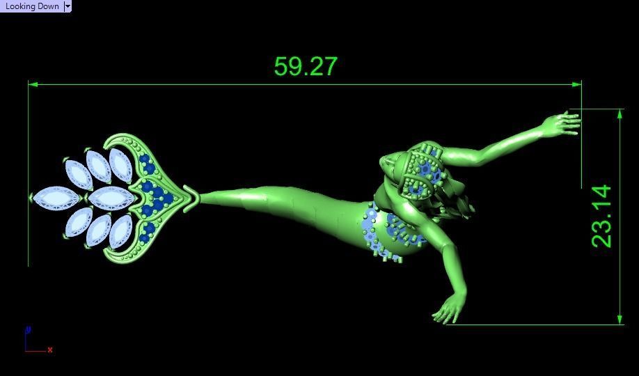 mermaid magerit pendant 3D print model_14