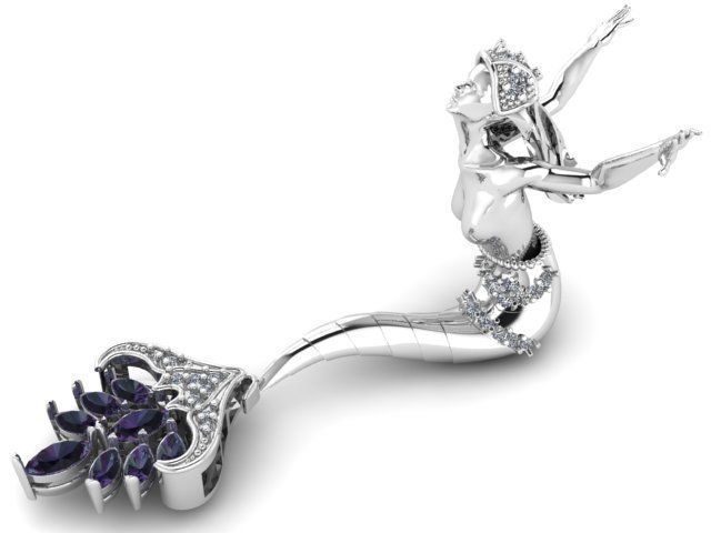 mermaid magerit pendant 3D print model_3