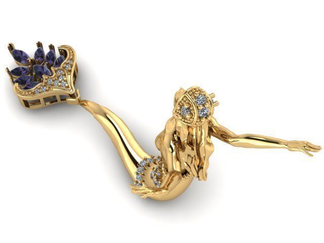 mermaid magerit pendant 3D print model_5