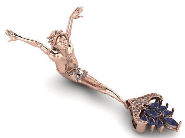 mermaid magerit pendant 3D print model_32