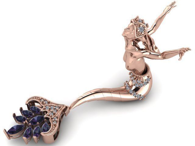mermaid magerit pendant 3D print model_1