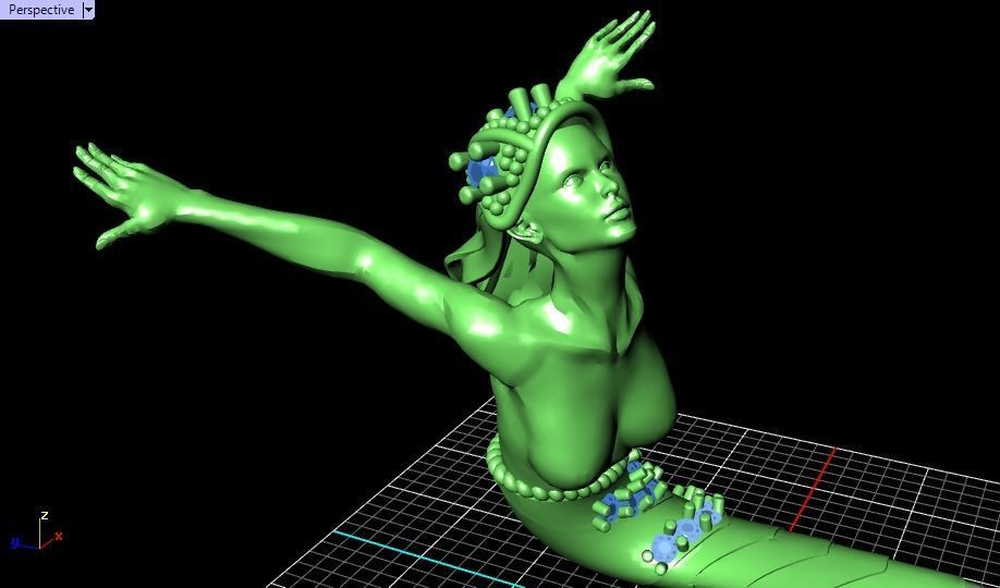 mermaid magerit pendant 3D print model_30