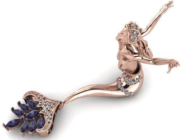 mermaid magerit pendant 3D print model_9