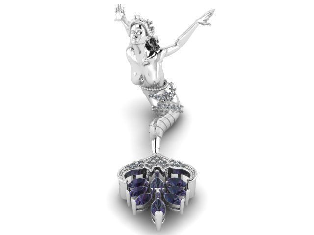 mermaid magerit pendant 3D print model_11