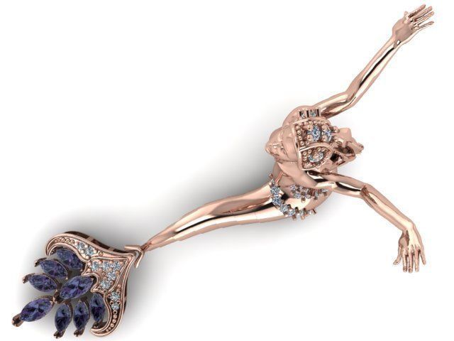 mermaid magerit pendant 3D print model_4