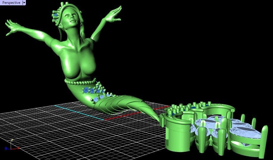 mermaid magerit pendant 3D print model_27