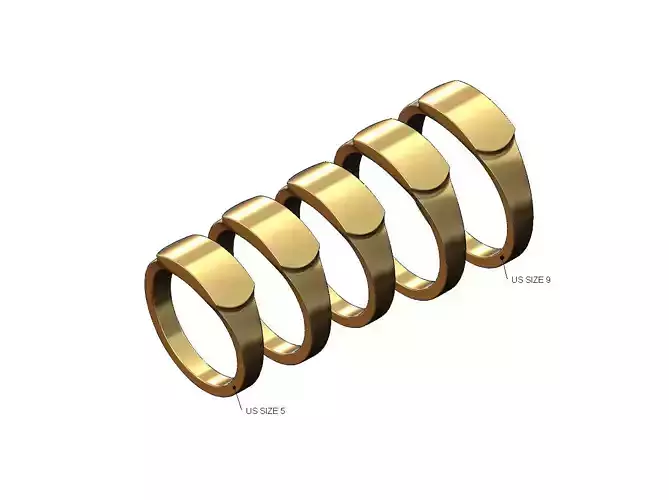 Engravble oblang slot signet US sizes 5to9