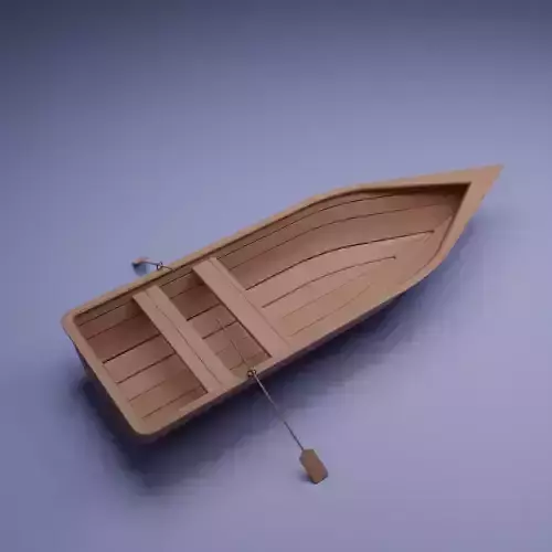 boat lowpoly wooden