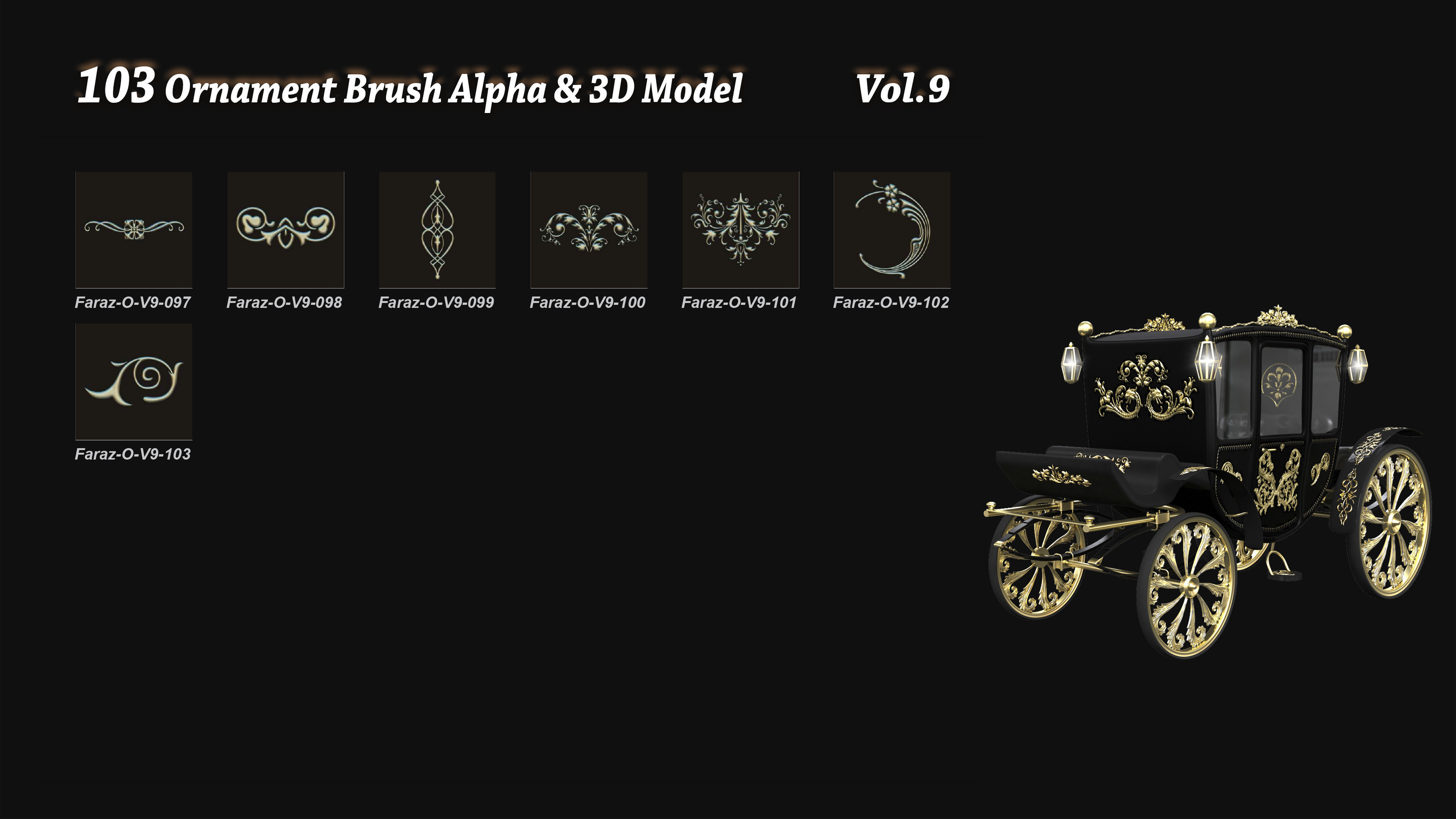 103 Ornament Brush Alpha 3D Model Vol 9 3D model_5