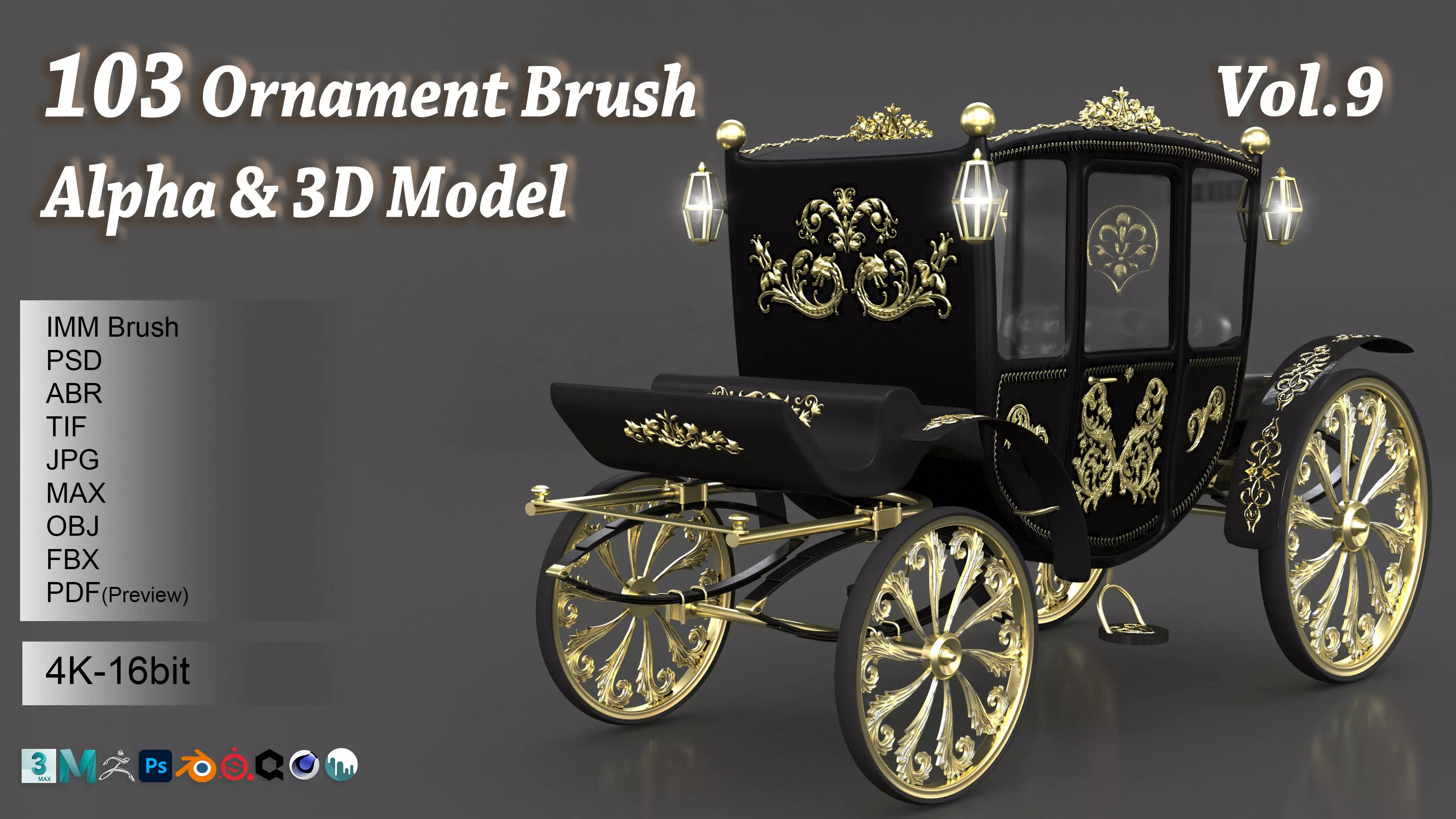 103 Ornament Brush Alpha 3D Model Vol 9 3D model_0