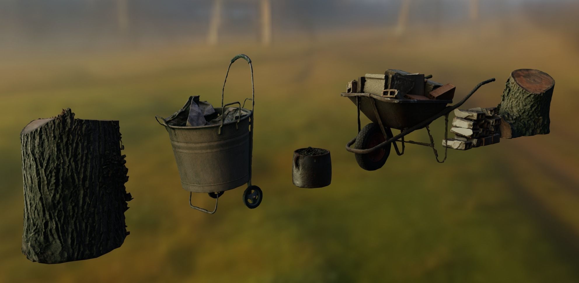 Old House Exterior Props 01 - Photoscanned Free low-poly 3D model_4