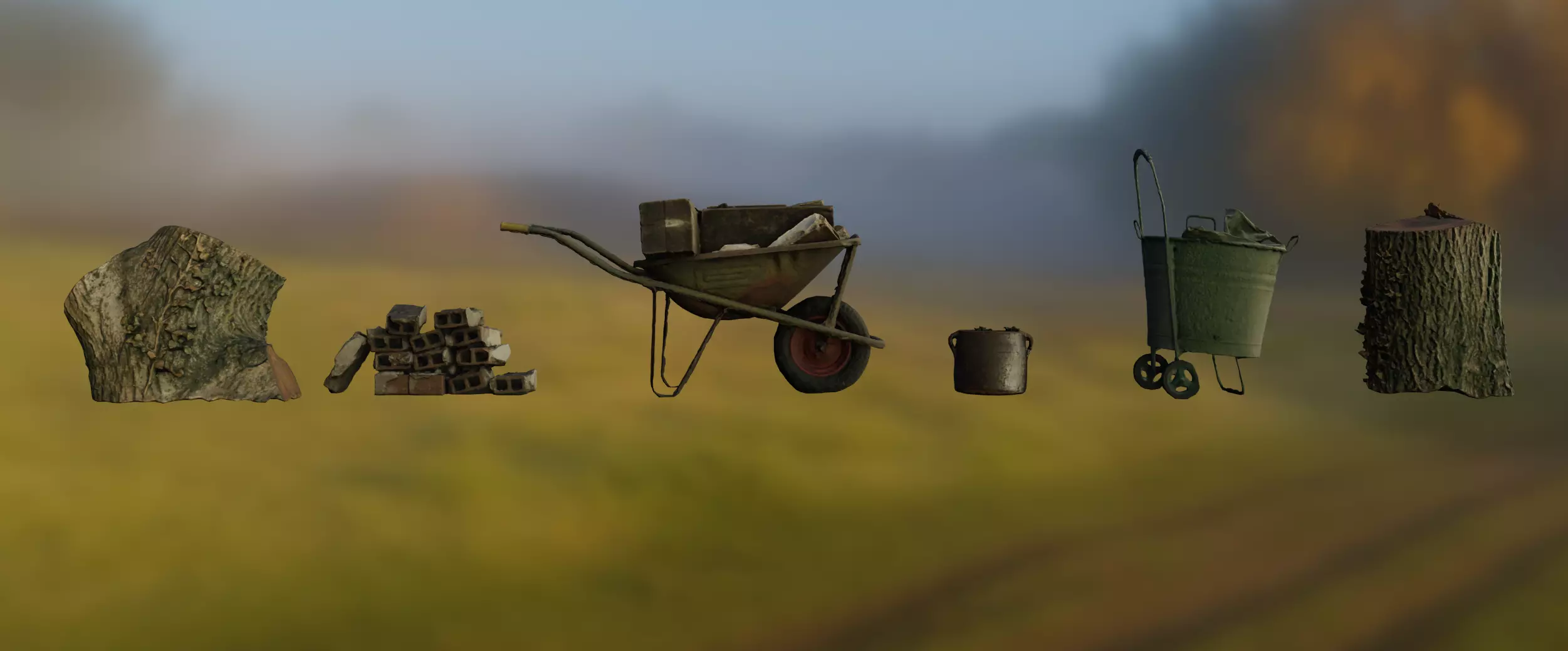 Old House Exterior Props 01 - Photoscanned Free low-poly 3D model_0