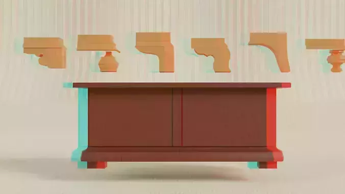table leg examples Low-poly 3D model