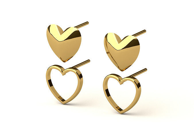 heart Earring E 07 3D print model