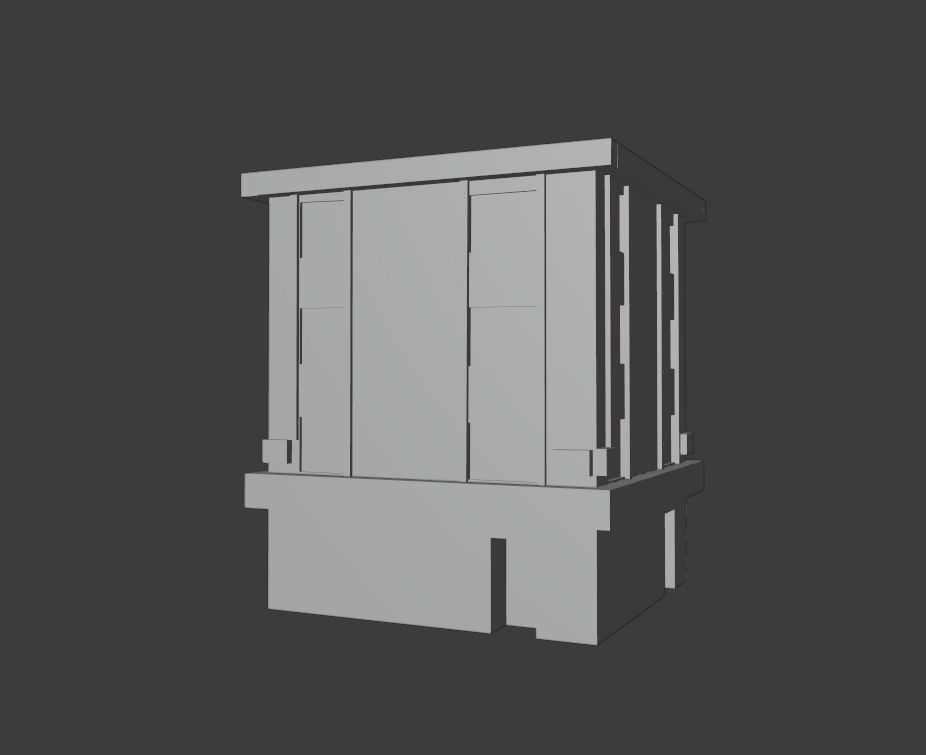 Architectural Building-4 Low-poly 3D model_4